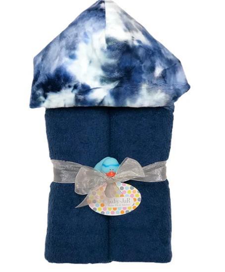 Navy Tye Dye Hooded Towel