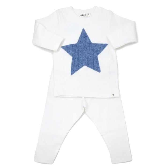 Blue Ribbed Star 2 PC Set